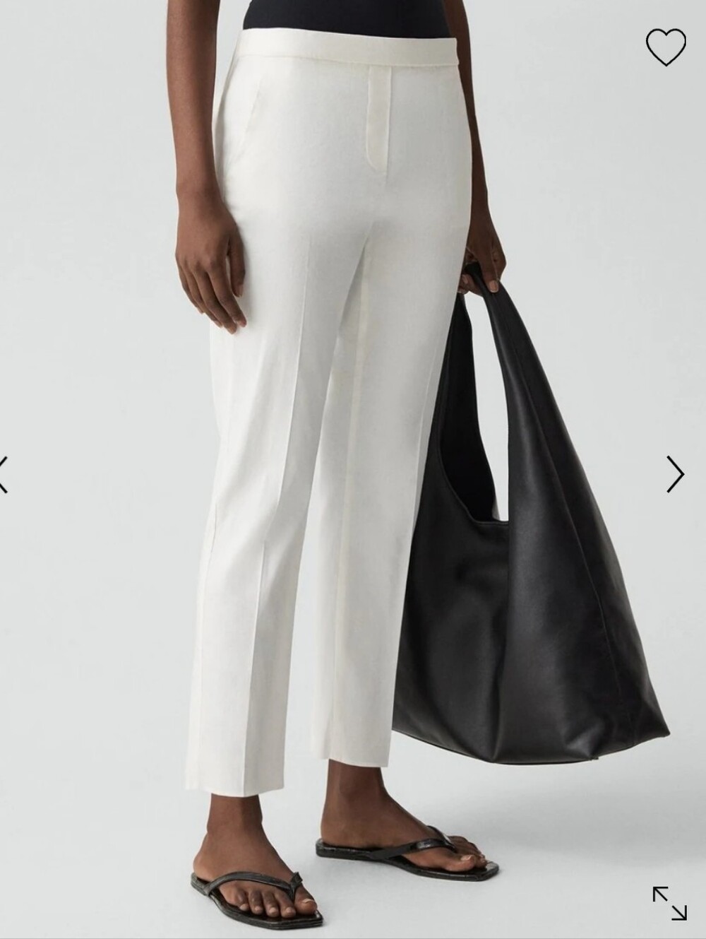Theory White Women's Treeca Pull On Ankle Linen Blend Pants Size 2